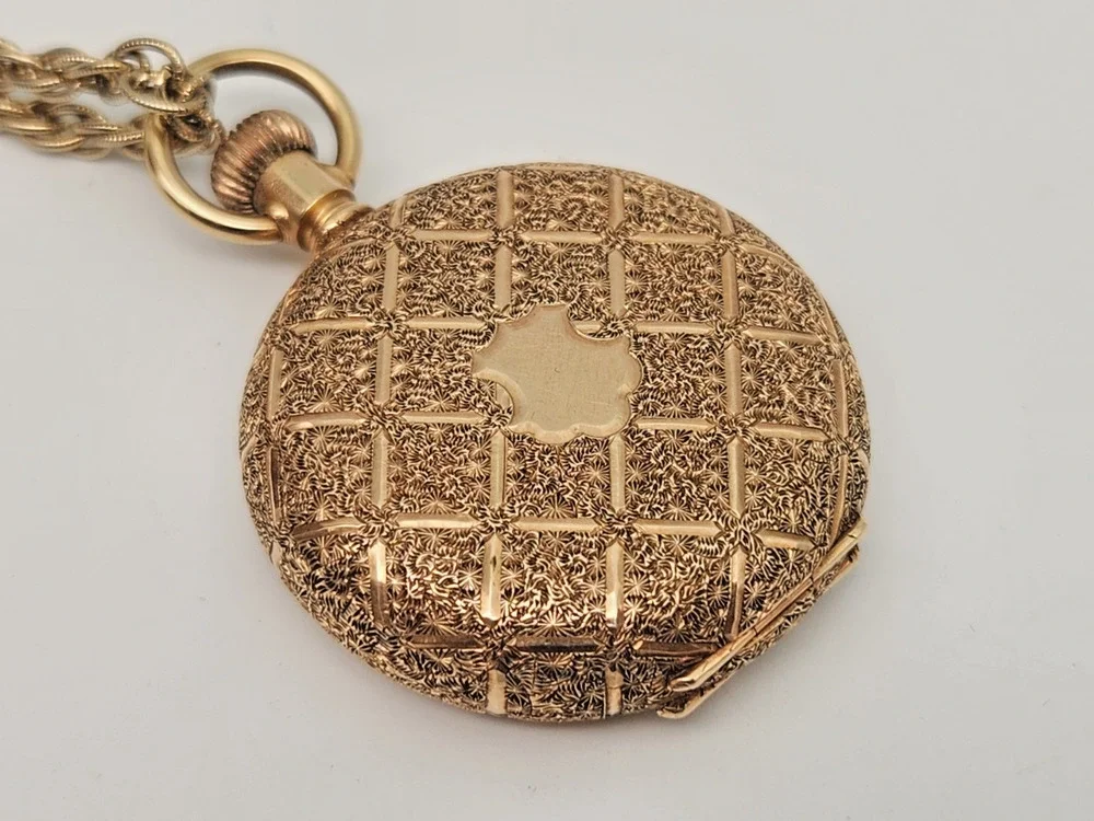Vintage Elgin 14k Yellow Gold Pocket Watch A.W. Co. Hunter Case - Runs